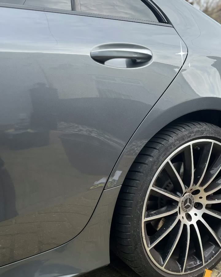 After: grey Mercedes rear door
